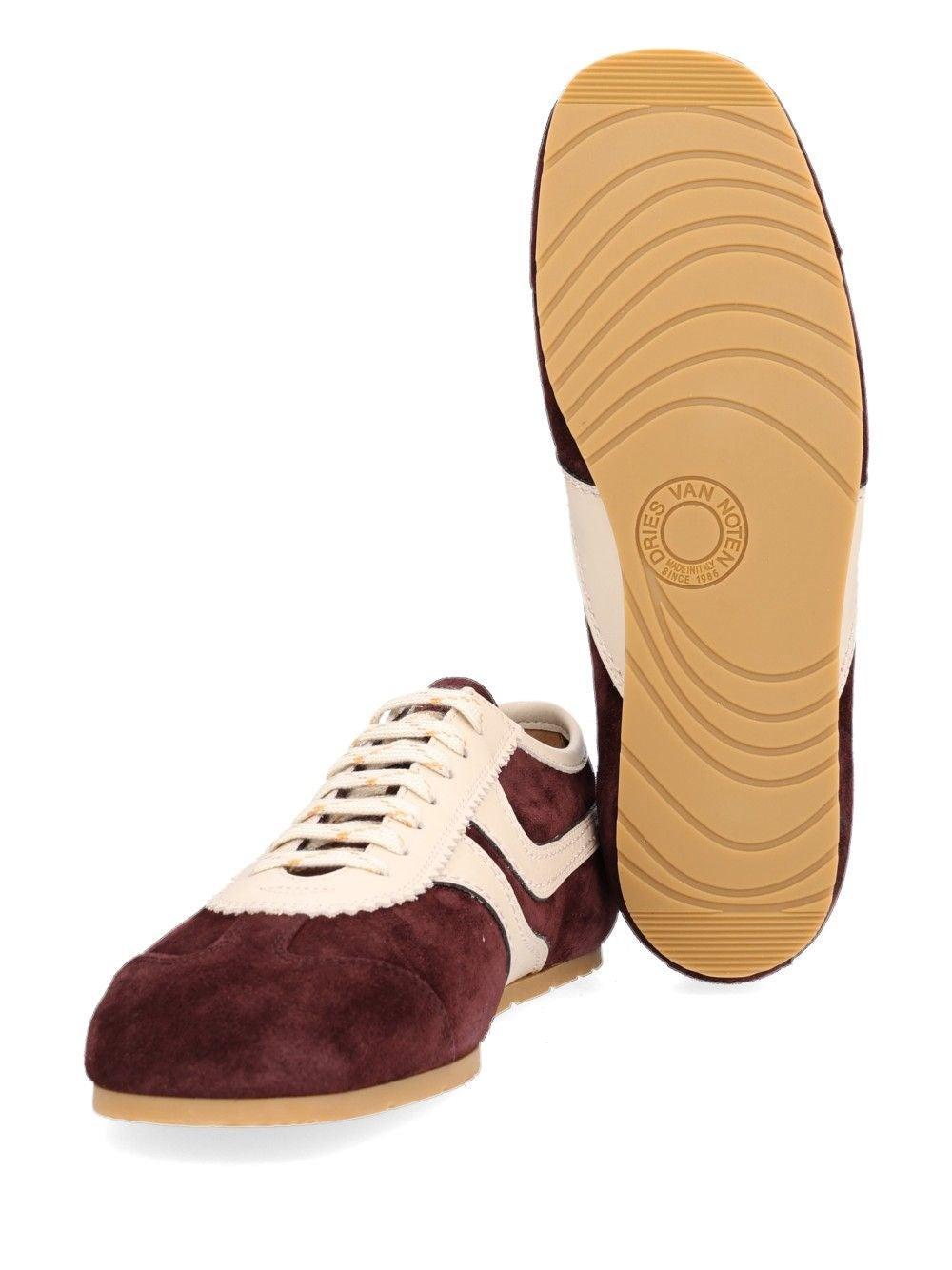 Dries Van Noten Dries Van Noten Men Suede Sneakers With Leather Trim