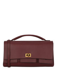 Balenciaga Womens Bel Air Small Leather Clutch Bag