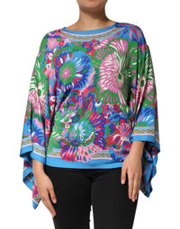 Dolce & Gabbana Multicolor Floral Printed Tunic Blouse Women's Top