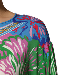 Dolce & Gabbana Multicolor Floral Printed Tunic Blouse Women's Top