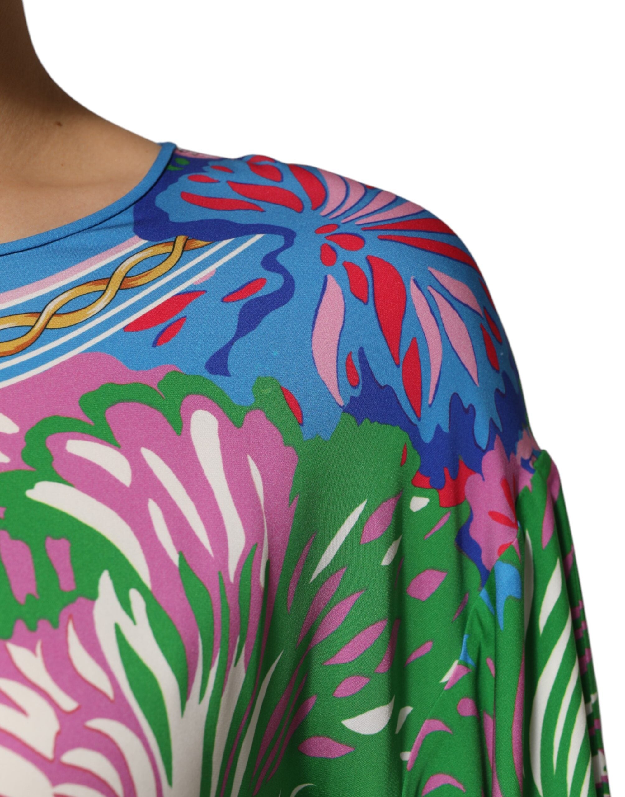 Dolce & Gabbana Multicolor Floral Printed Tunic Blouse Women's Top