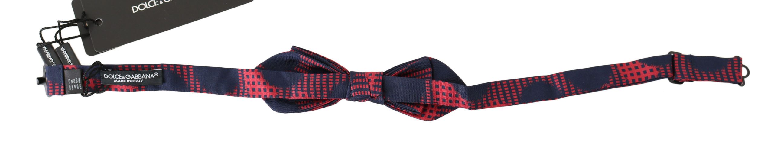 Dolce & Gabbana Dolce & Gabbana Red Checkered 100% Silk Adjustable Men Neck Bow Men's Tie