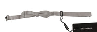 Dolce & Gabbana Dolce & Gabbana Gray 100% Silk Faille Adjustable Neck Bow Tie Men's Papillon