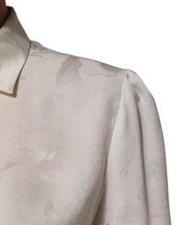 Dolce & Gabbana White Silk Long Sleeves Collared Shirt Women's Top