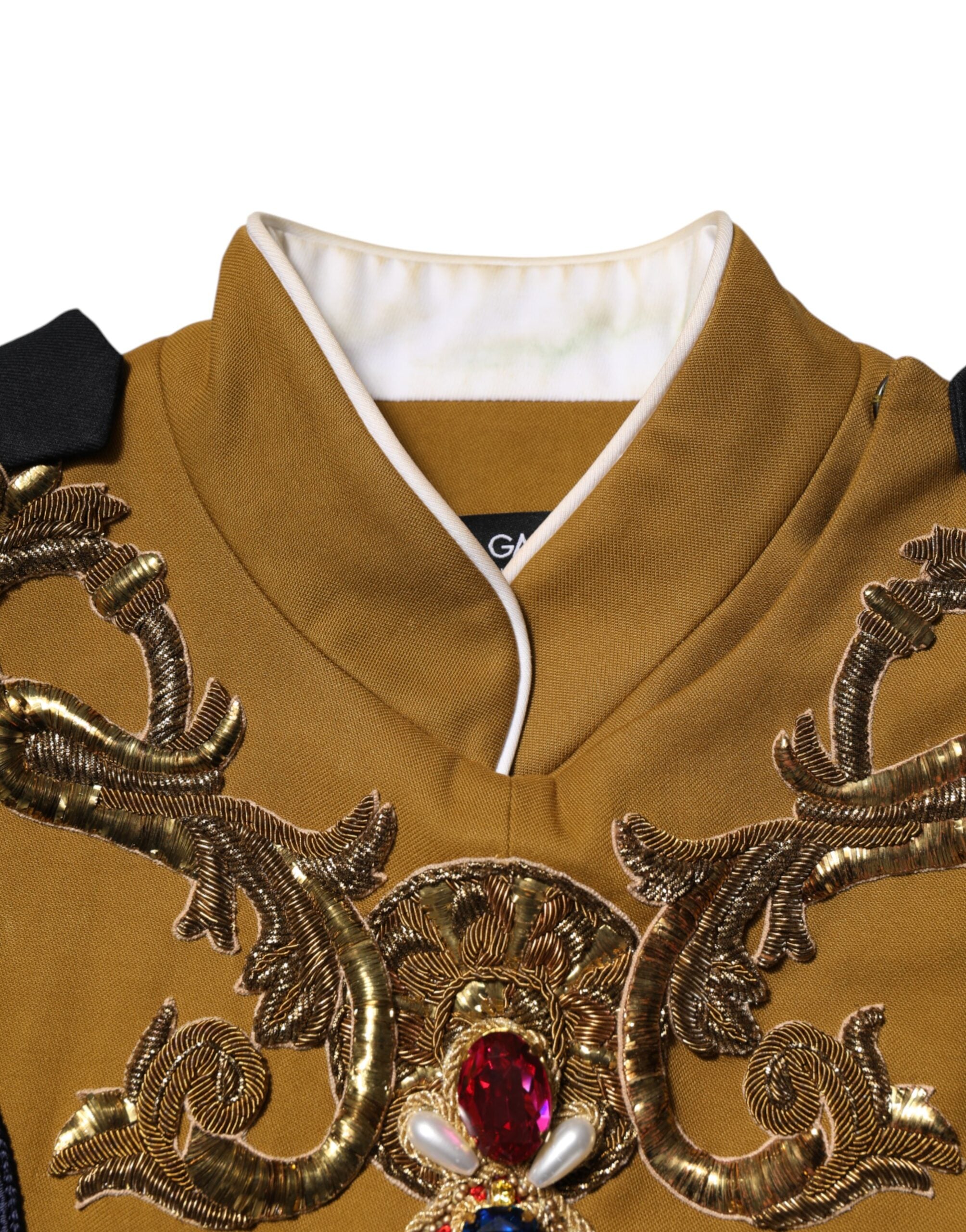 Dolce & Gabbana Dolce & Gabbana Yellow Crystal Cross Runway Vest Jacket Women's Top (Pre-Loved)