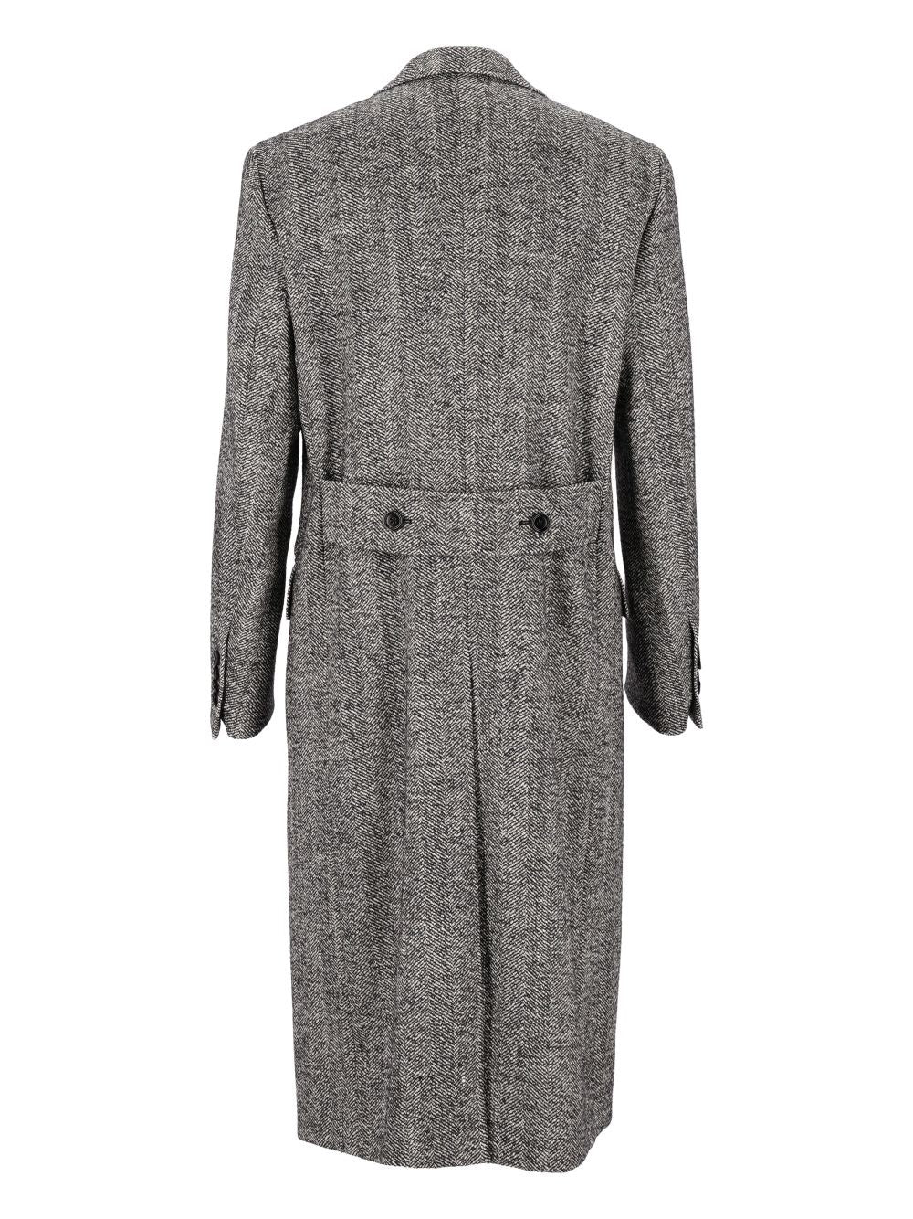 Dolce & Gabbana Men Double-Breasted Herringbone Coat