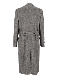 Dolce & Gabbana Men Double-Breasted Herringbone Coat