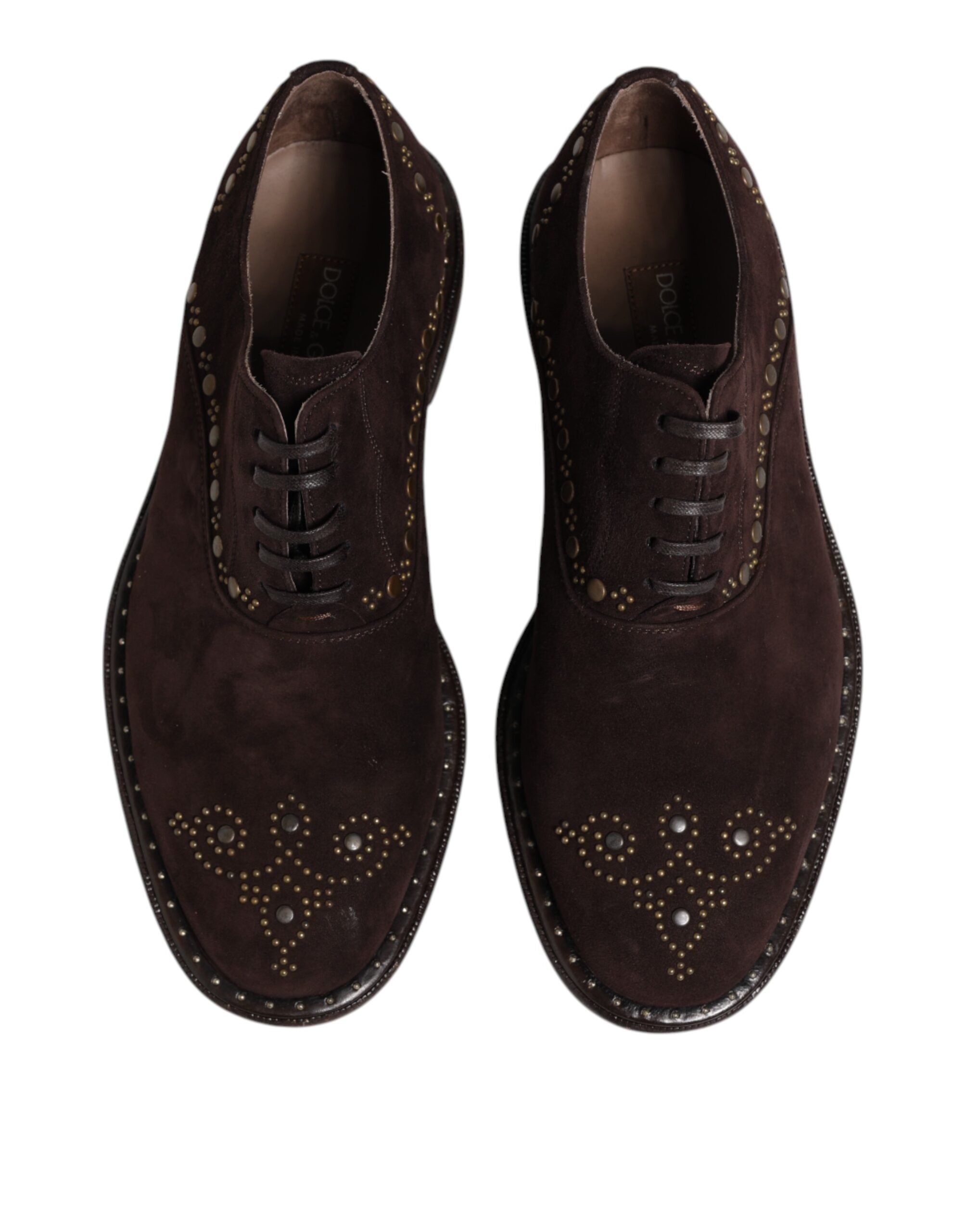 Dolce & Gabbana Dolce & Gabbana Brown Velvet Lace Up Oxford Dress Men's Shoes