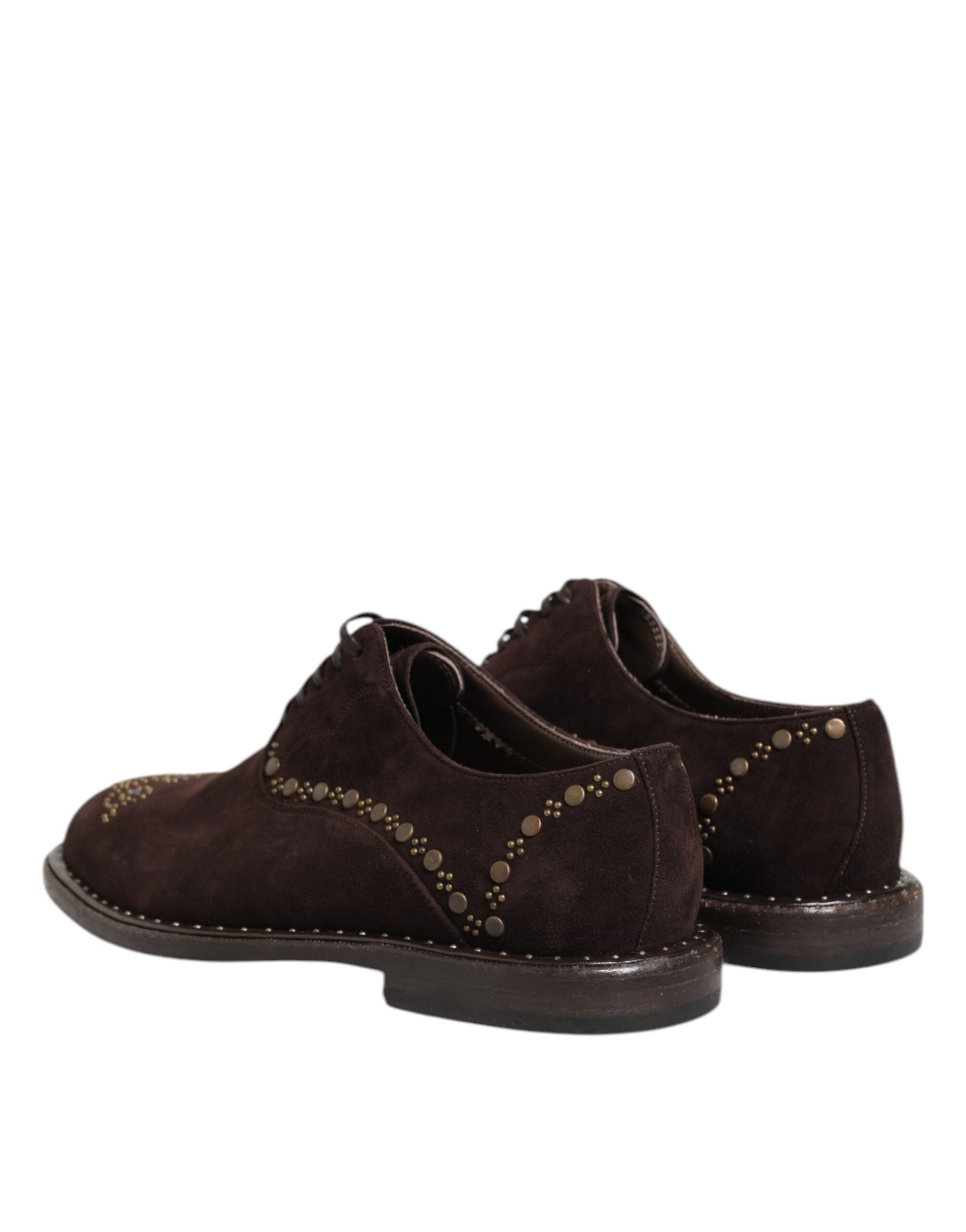 Dolce & Gabbana Dolce & Gabbana Brown Velvet Lace Up Oxford Dress Men's Shoes