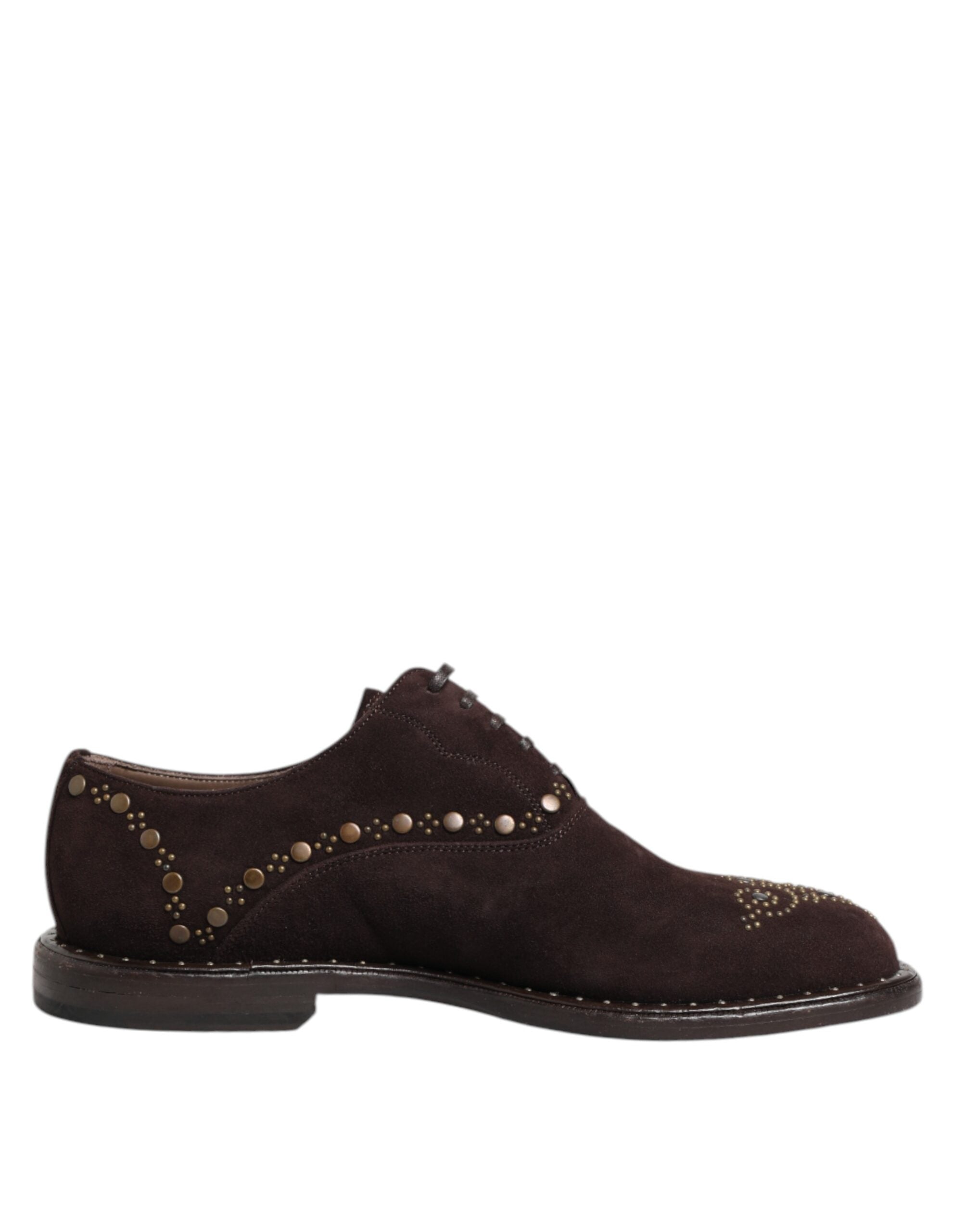 Dolce & Gabbana Dolce & Gabbana Brown Velvet Lace Up Oxford Dress Men's Shoes