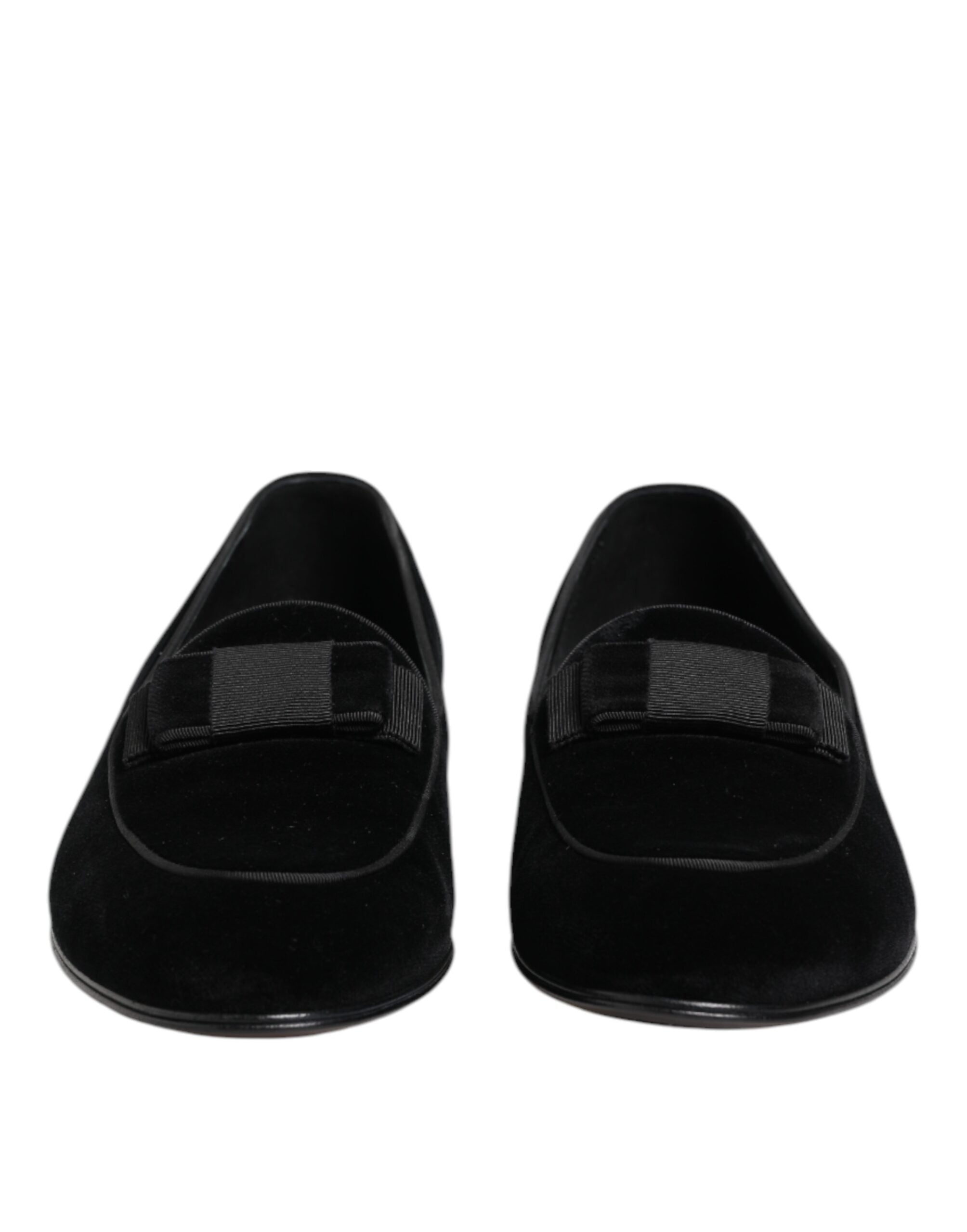 Dolce & Gabbana Black Velvet Loafers Formal Men Dress Men's Shoes