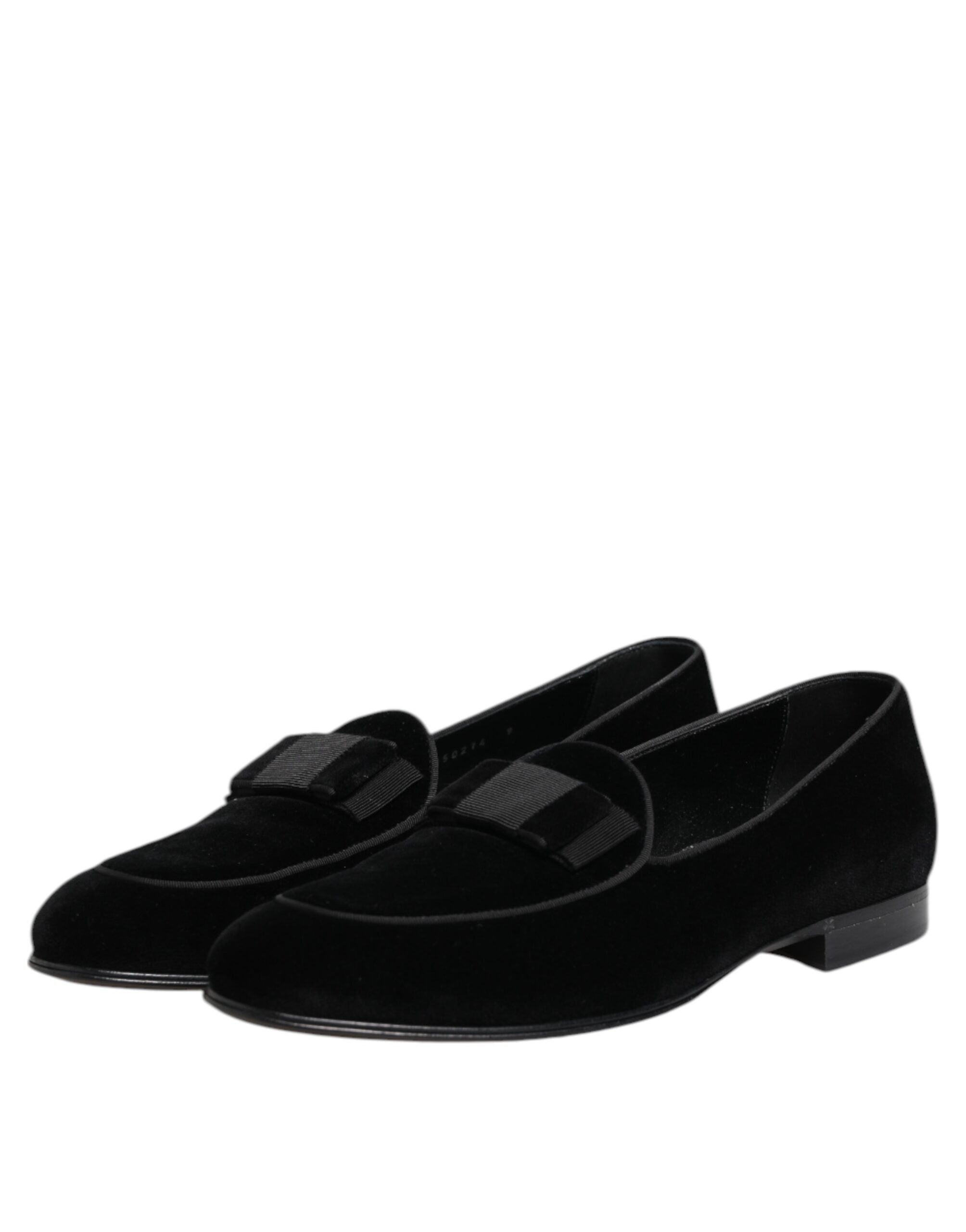 Dolce & Gabbana Black Velvet Loafers FormalDress Shoes