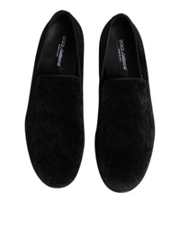 Dolce & Gabbana Black Jacquard Loafers Formal Men Dress Men's Shoes