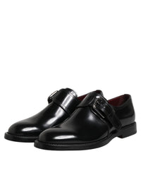 Dolce & Gabbana Dolce & Gabbana Black Leather Monk Strap Derby Formal Men's Shoes