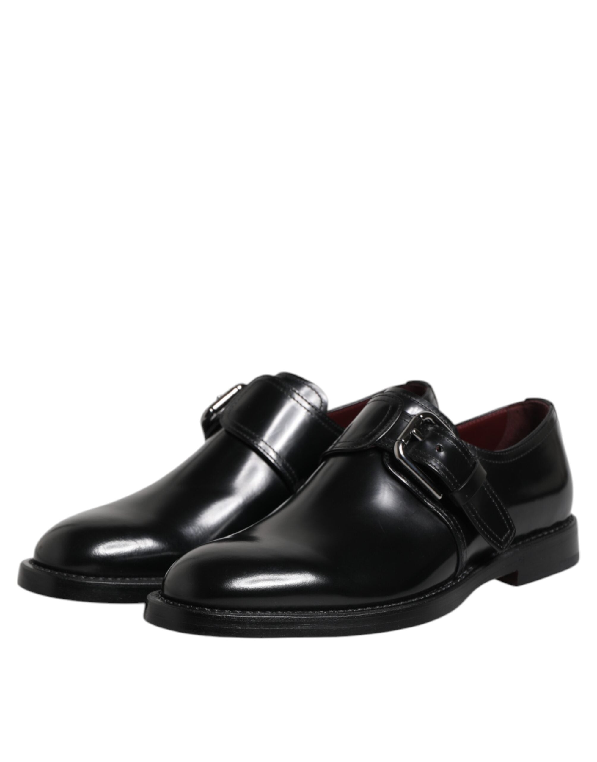 Dolce & Gabbana Dolce & Gabbana Black Leather Monk Strap Derby Formal Men's Shoes