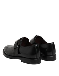 Dolce & Gabbana Dolce & Gabbana Black Leather Monk Strap Derby Formal Men's Shoes