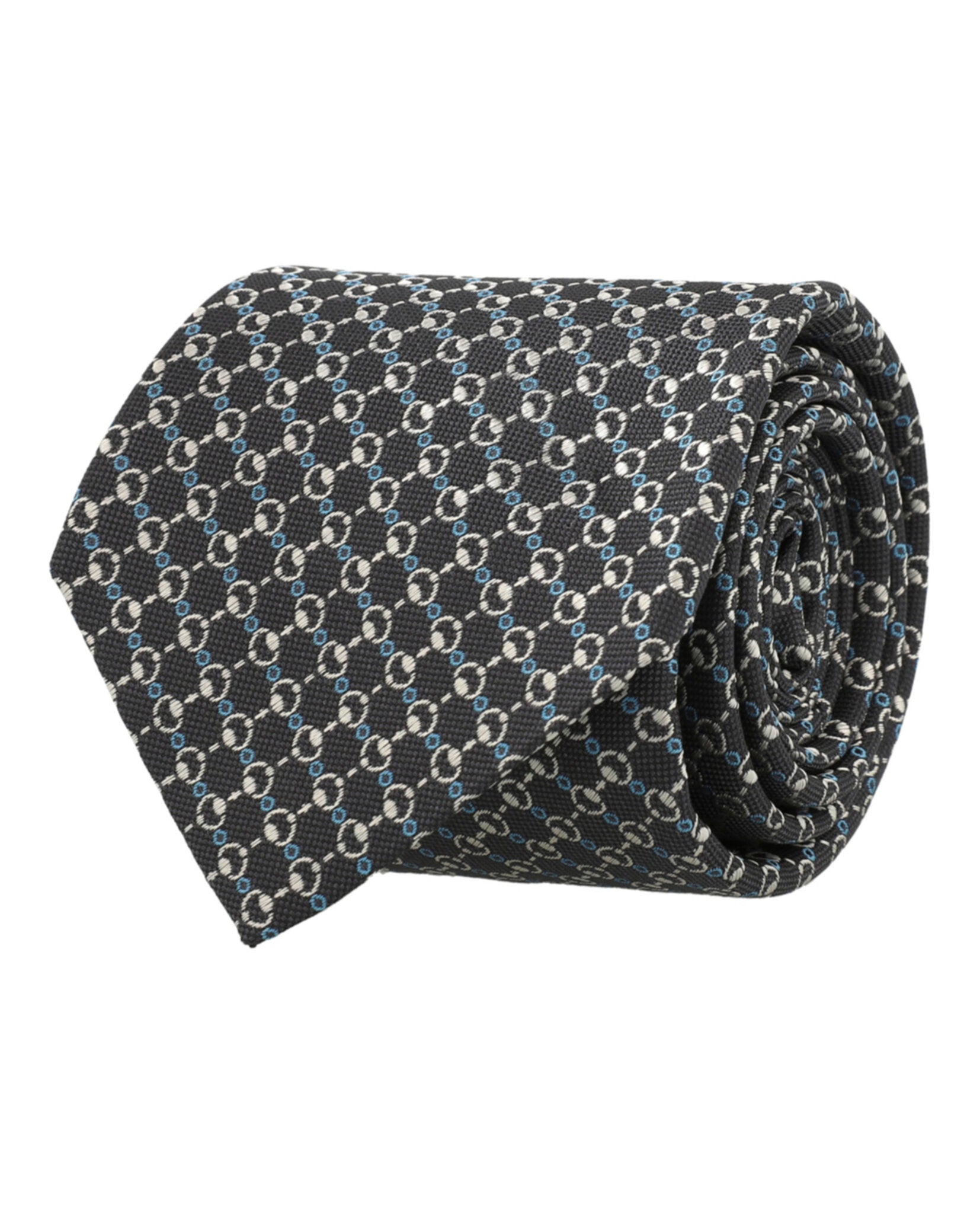 Gucci Mens Horsebit Silk Jacquard Tie