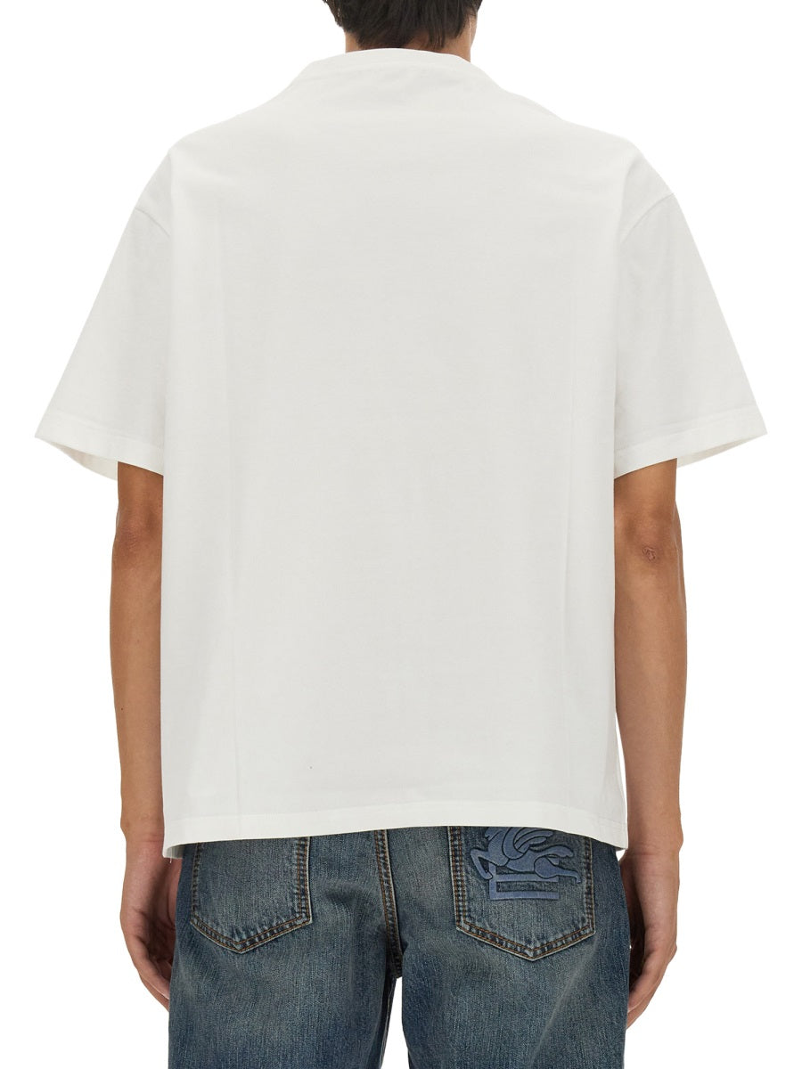 Etro Men T-Shirt With Pegasus Embroidery