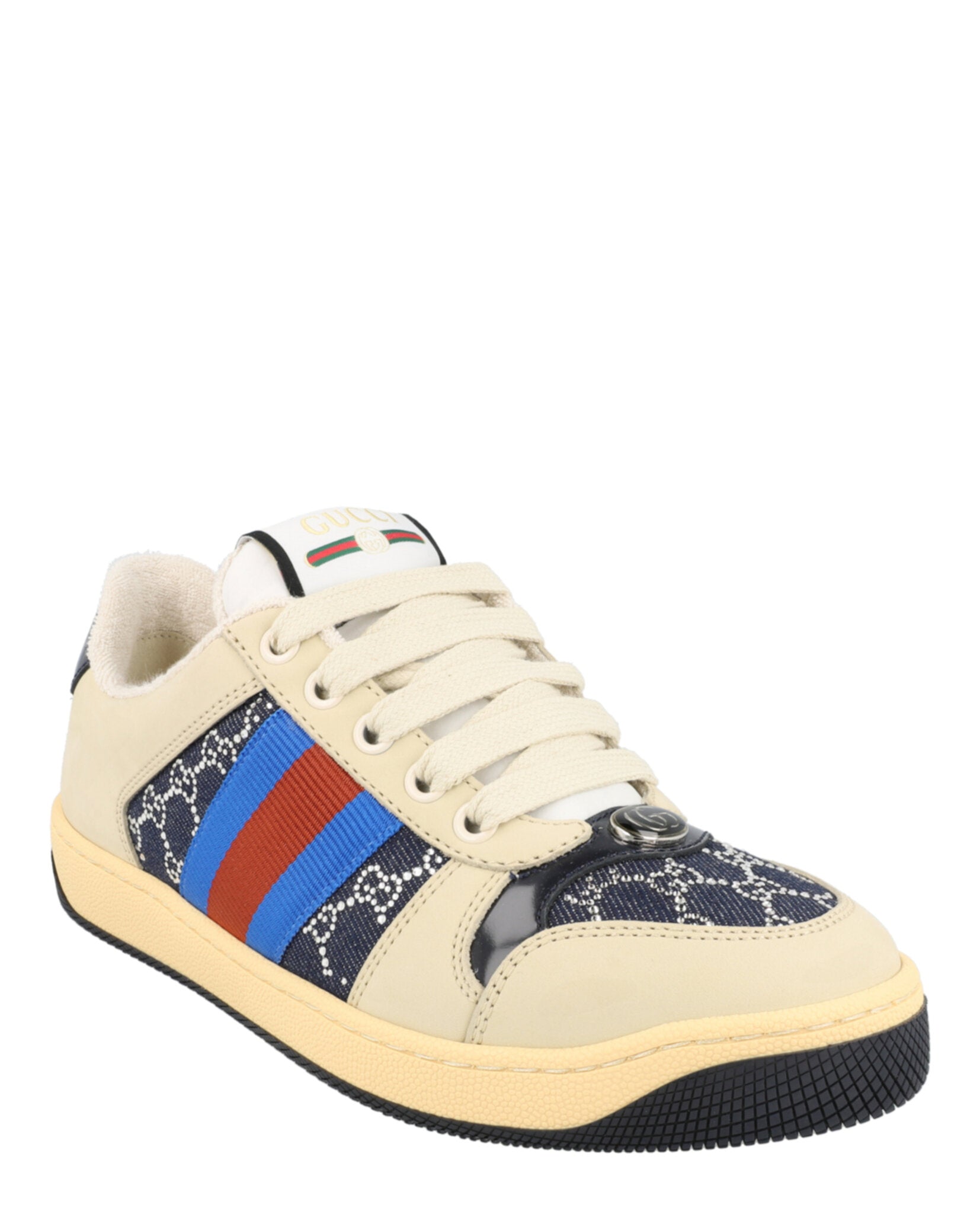 Gucci Gucci Womens GG Crystal Screener Low-Top Sneakers