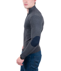 Real Cashmere Anthracite Half Zip Fine Cashmere Blend Mens Sweater
