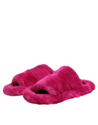 Dolce & Gabbana Dolce & Gabbana Pink Acrylic Faux Fur Mens Flats Sandals Men's Shoes