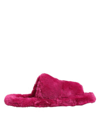 Dolce & Gabbana Dolce & Gabbana Pink Acrylic Faux Fur Mens Flats Sandals Men's Shoes