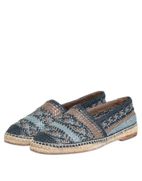 Dolce & Gabbana Dolce & Gabbana Blue Gray Woven Leather Buffalo Espadrille Men's Shoes