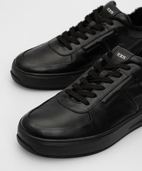 Tods Leather Low-Top Fur-Lined Sneakers