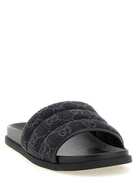 Gucci Men Gg Denim Slides