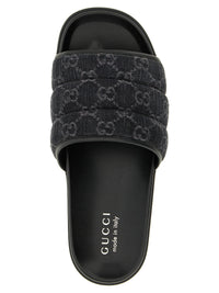 Gucci Men Gg Denim Slides