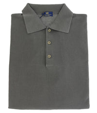 Cotton-Modal Blend Polo Big Mens Taupe Sweater by Real Cashmere