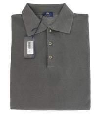 Cotton-Modal Blend Polo Big Mens Taupe Sweater by Real Cashmere