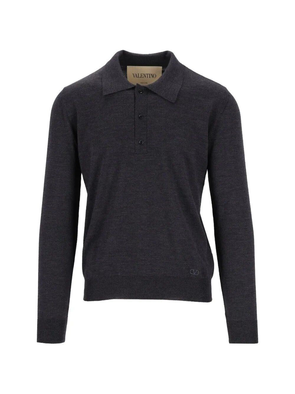 Valentino Garavani Men Wool Knit Polo Shirt