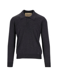 Valentino Garavani Men Wool Knit Polo Shirt