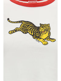 KENZO Kenzo Women Jumping Tiger Cropped Cotton T-Shirt