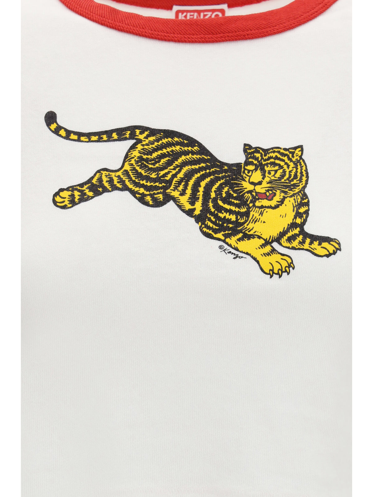 KENZO Kenzo Women Jumping Tiger Cropped Cotton T-Shirt