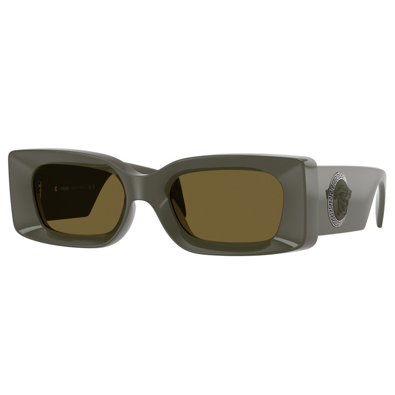 Versace Versace Sunglasses Rectangle Full Rim, White Frame and Dark Grey Lens VE4474U314/87