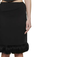 Saint Laurent Saint Laurent Feathers Trim Silk Skirt Women