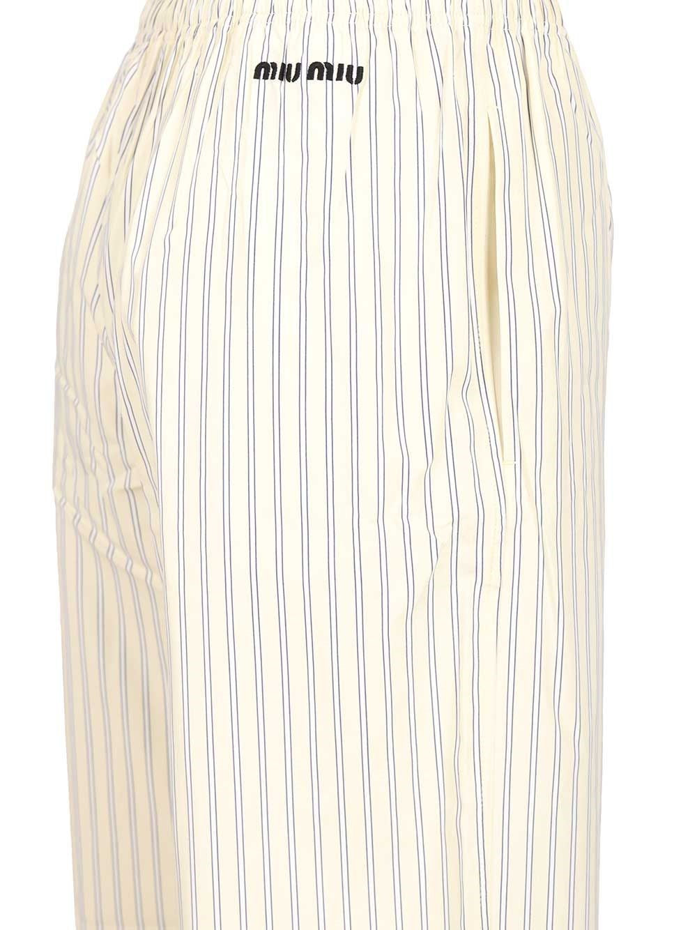 MIU MIU Miu Miu Women Striped Cotton Pajama Pants