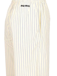 MIU MIU Miu Miu Women Striped Cotton Pajama Pants