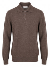Brunello Cucinelli Men Cashmere Knit Polo Shirt