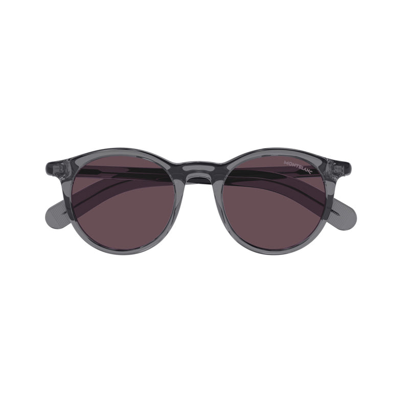 Montblanc Sunglasses Square Full Rim, Shiny Grey Frame and Violet Lens MB0353S003