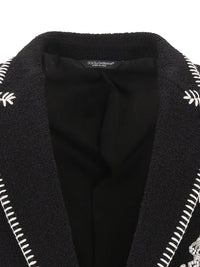 Dolce & Gabbana Men Single-Breasted Blazer With Embroidery