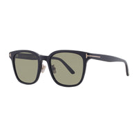 Tom Ford Sunglasses Square Full Rim, Shiny Black Frame and Green Lens FT1135-K01N