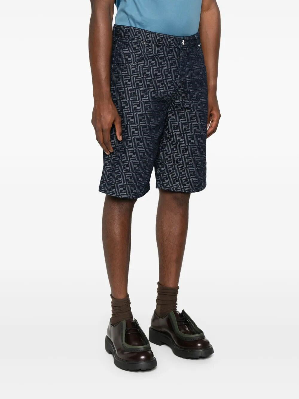 Fendi Fendi Men `Ff` Denim Shorts