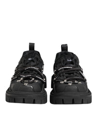 Dolce & Gabbana Black Low Top Lace Up Trekking Sneakers Men's Shoes
