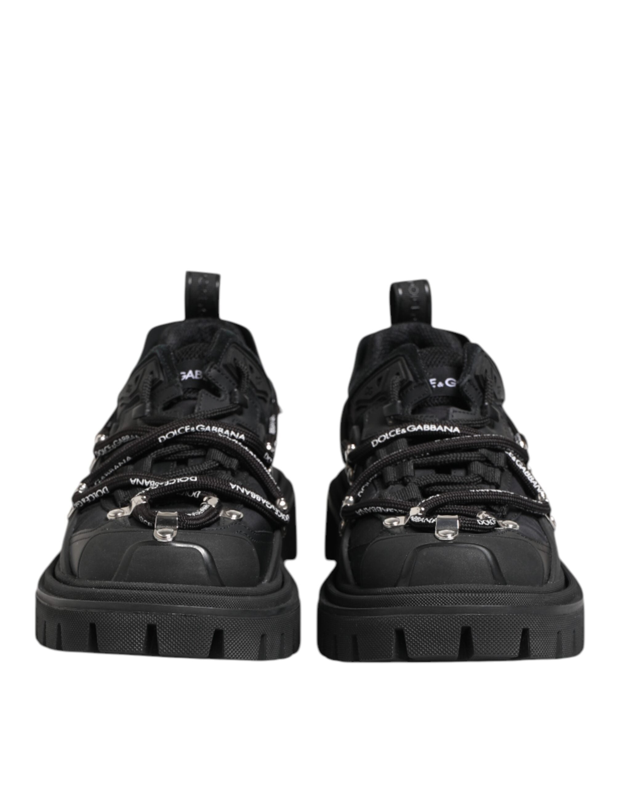Dolce & Gabbana Black Low Top Lace Up Trekking Sneakers Men's Shoes