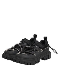 Dolce & Gabbana Black Low Top Lace Up Trekking Sneakers Men's Shoes