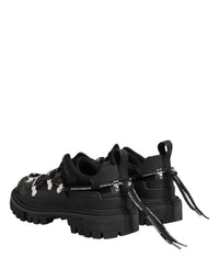 Dolce & Gabbana Black Low Top Lace Up Trekking Sneakers Men's Shoes