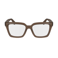 Salvatore Ferragamo Eyeglasses Square Full Rim, Transparent Khaki Frame and Clear Demo Lenses Lens SF2985320